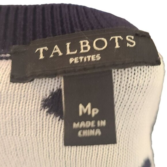Talbot's Women's Long Sleeve Button Down Cardigan Polka Dot Size M - Picture 8 of 10